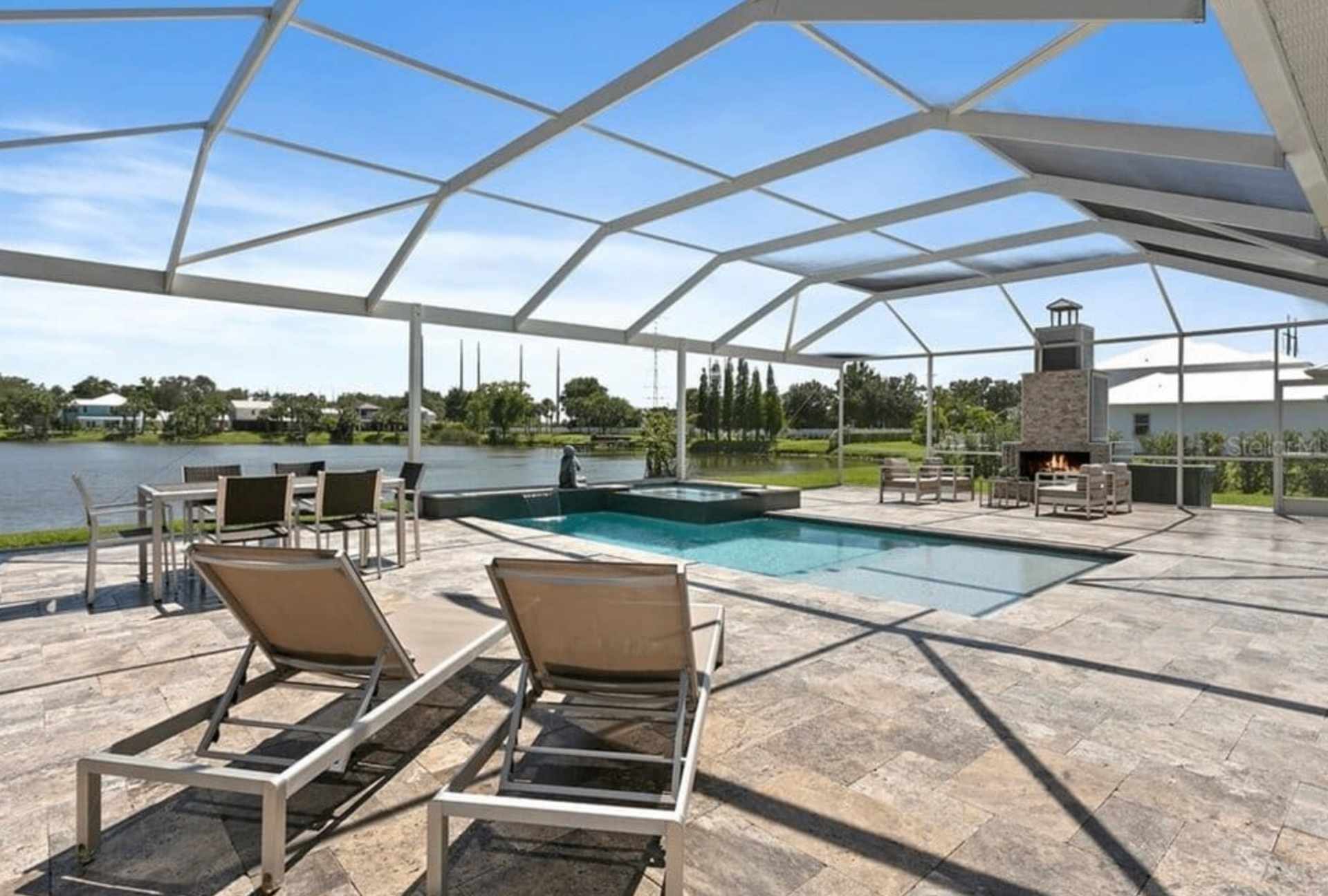 Family enjoying a Wahoo Pools custom pool in Tampa at golden hour