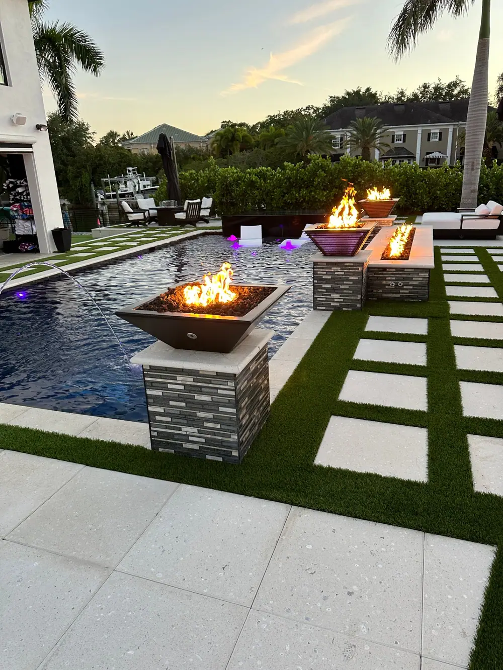 Sleek deck detail — Culbreath Project custom pool project by Wahoo Pools in Tampa, FL