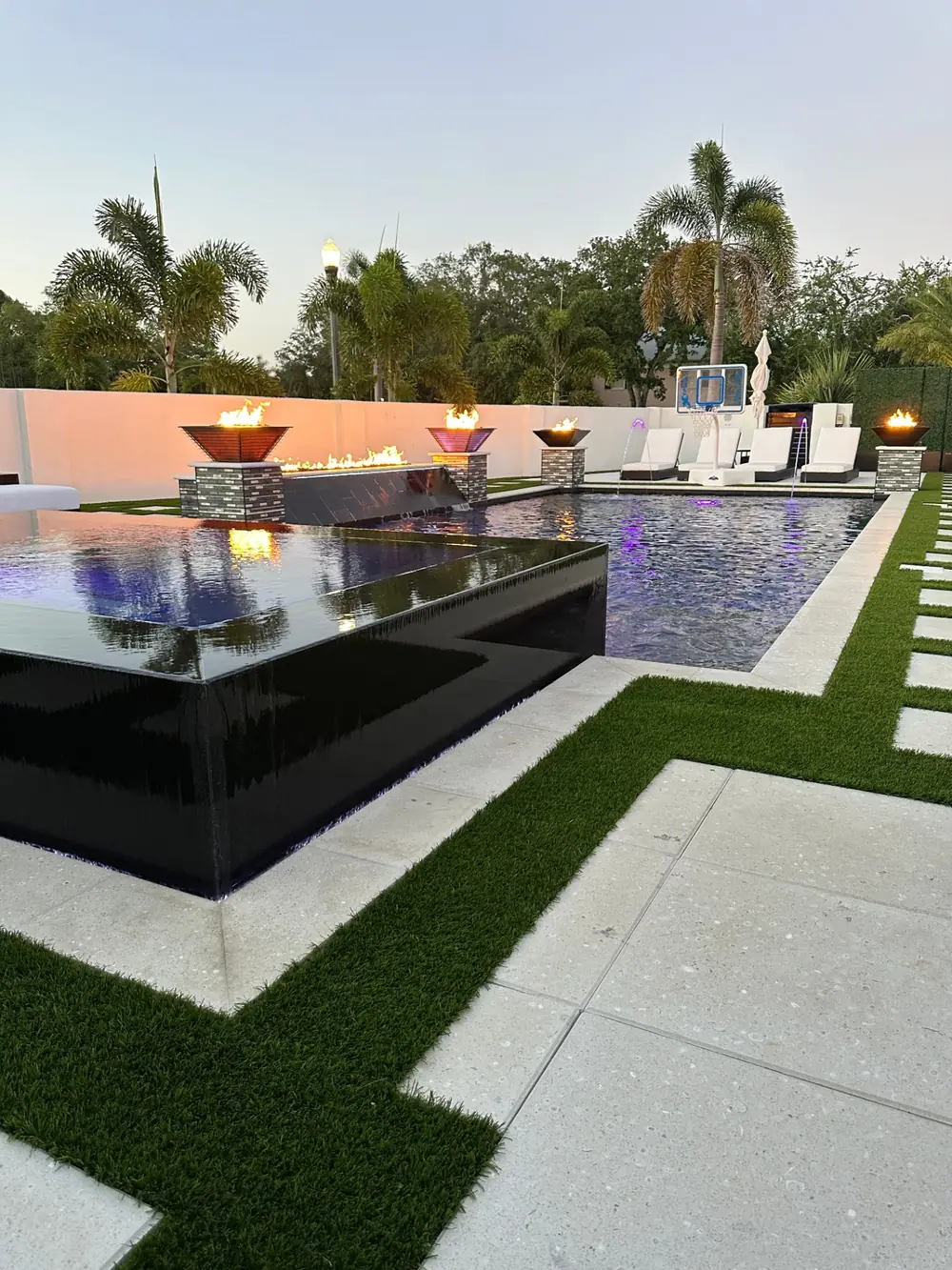 Private modern pool with clean lines — Culbreath Project custom pool project by Wahoo Pools in Tampa, FL