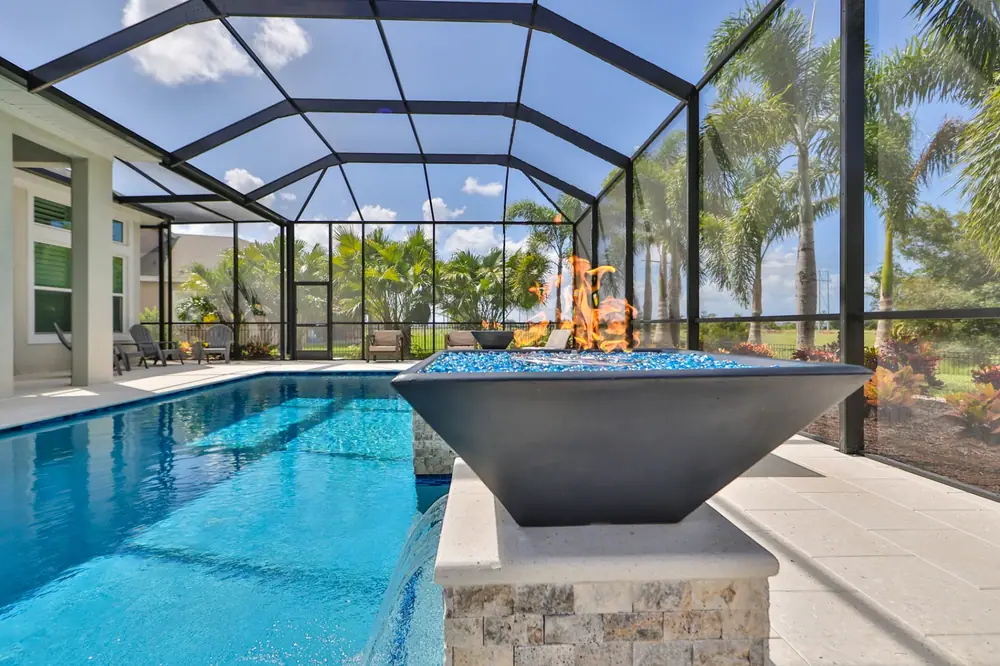 Modern pool overview — Del Coronado custom pool project by Wahoo Pools in Tampa Bay, FL