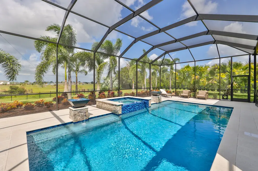 Glass tile detail — Del Coronado custom pool project by Wahoo Pools in Tampa Bay, FL