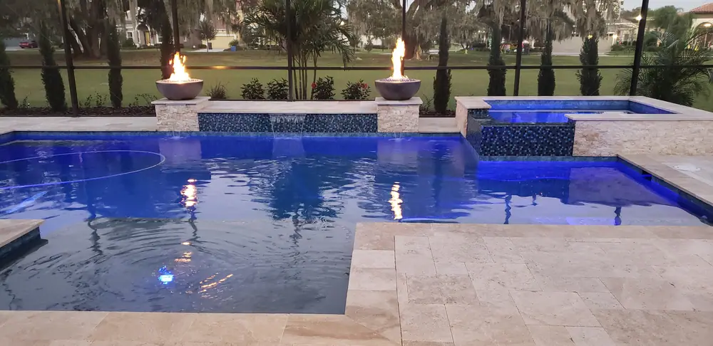 Wooded backyard pool — Lithia Forest custom pool project by Wahoo Pools in Lithia, FL