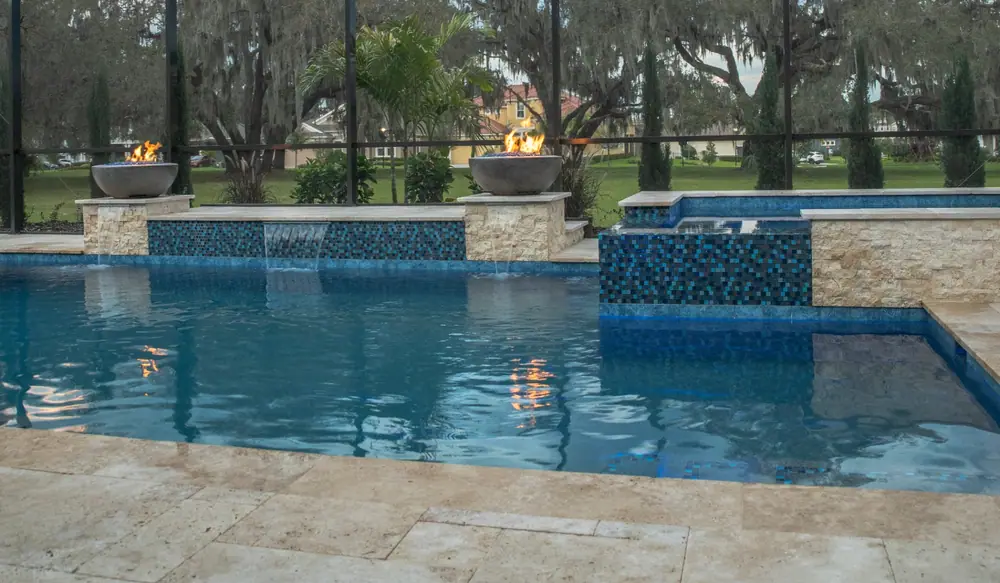 Screen enclosure detail — Lithia Forest custom pool project by Wahoo Pools in Lithia, FL