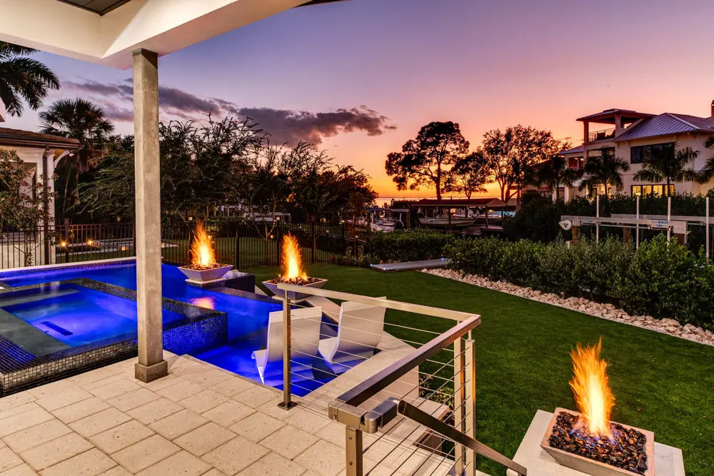 Contemporary detail — Modern Sunset custom pool project by Wahoo Pools in Tampa, FL