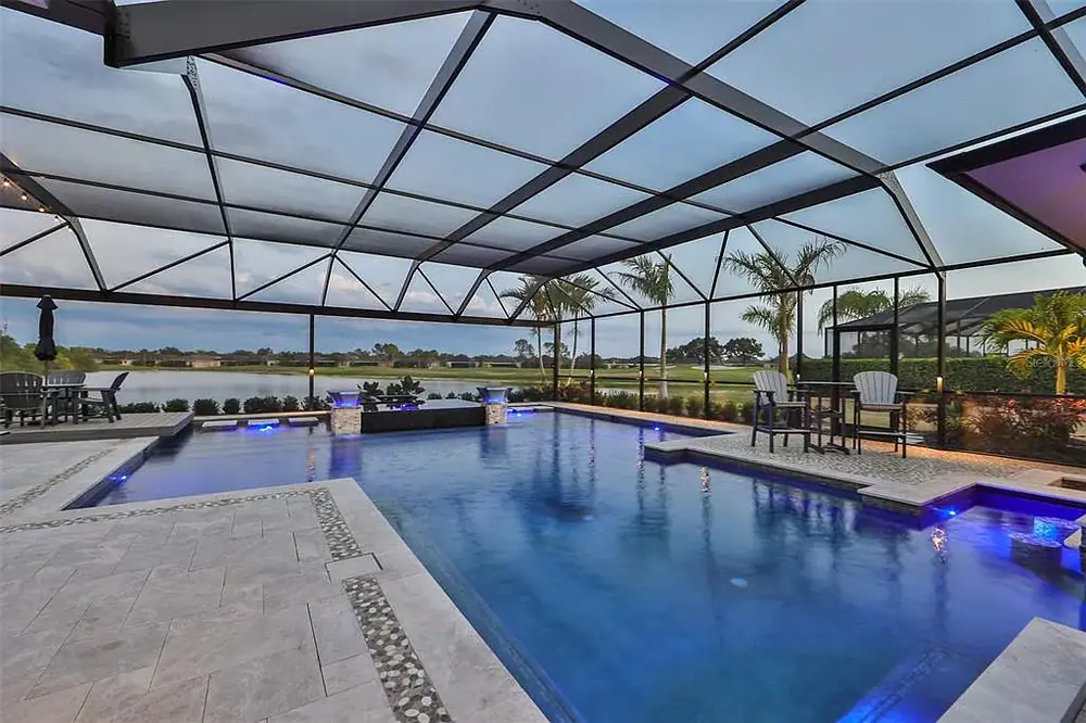 Classic backyard pool overview — Timeless Project custom pool project by Wahoo Pools in Tampa, FL