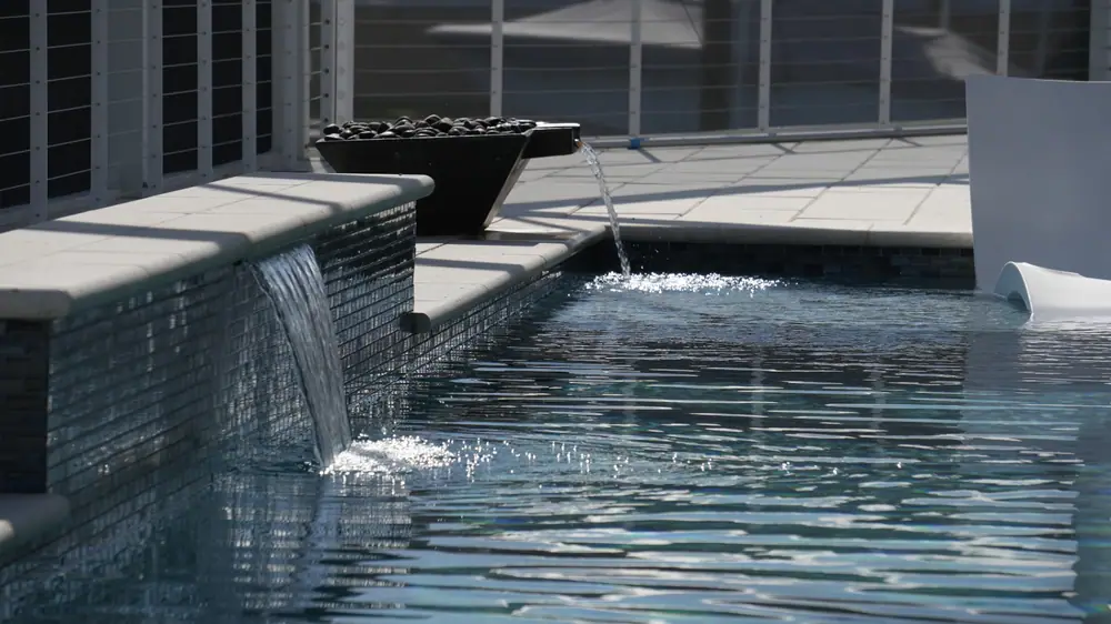 Pool detail — Vera Canal Retreat custom pool project by Wahoo Pools in Apollo Beach, FL
