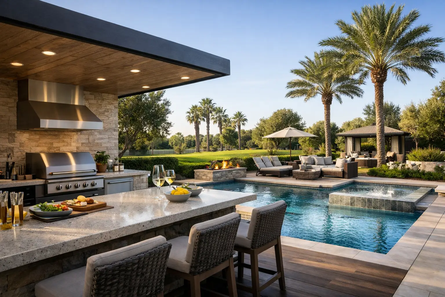 Outdoor Kitchen and Pool Design That Works